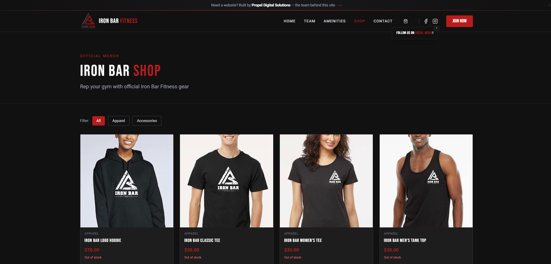 Iron Bar Shop with official merchandise